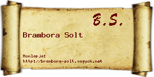 Brambora Solt névjegykártya